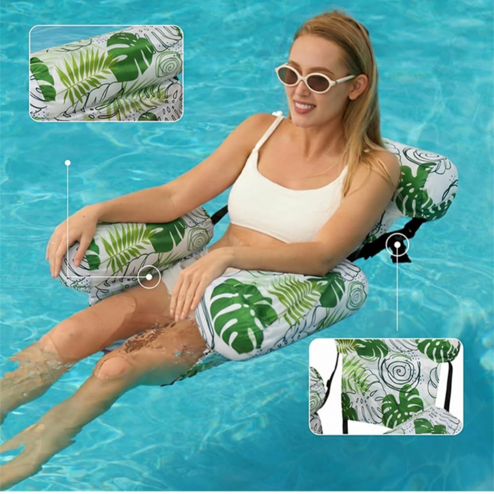 Soilara Le Fauteuil Flottant Premium, Chaise Longue PVC Résist, Pompe à air Incluse, Convient à Été, Plage