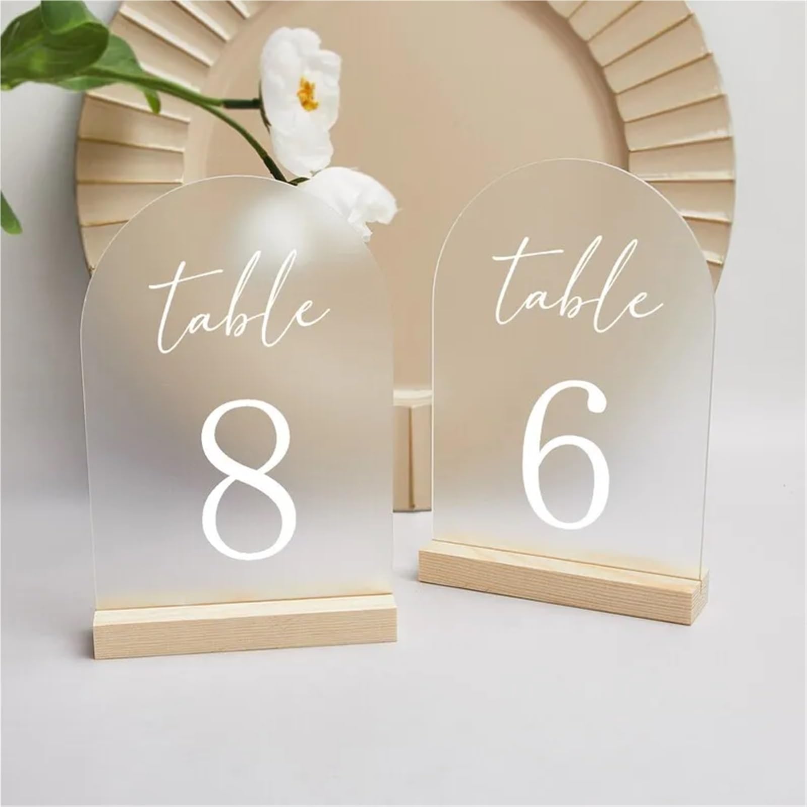 10 Uds. Números de mesa con arco for boda soporte madera decoración recepción arqueada esmerilada, letreros, fiesta Para Restaurantes