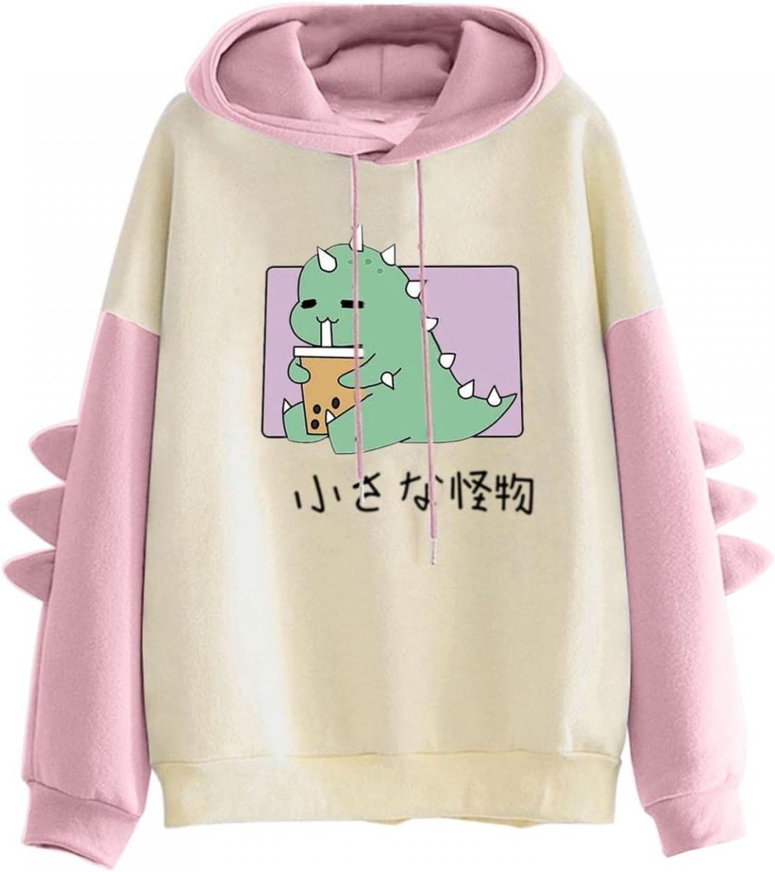 Sweat à Capuche Unisexe Pour Adolescentes Et Filles Kawaii - Automne - Hiver - Pull à Capuche Décontracté - Sport - Vêtement D'extérieur - Pull Chaud - Imprimé Dessin Animé - Avec Poche, Beige, S