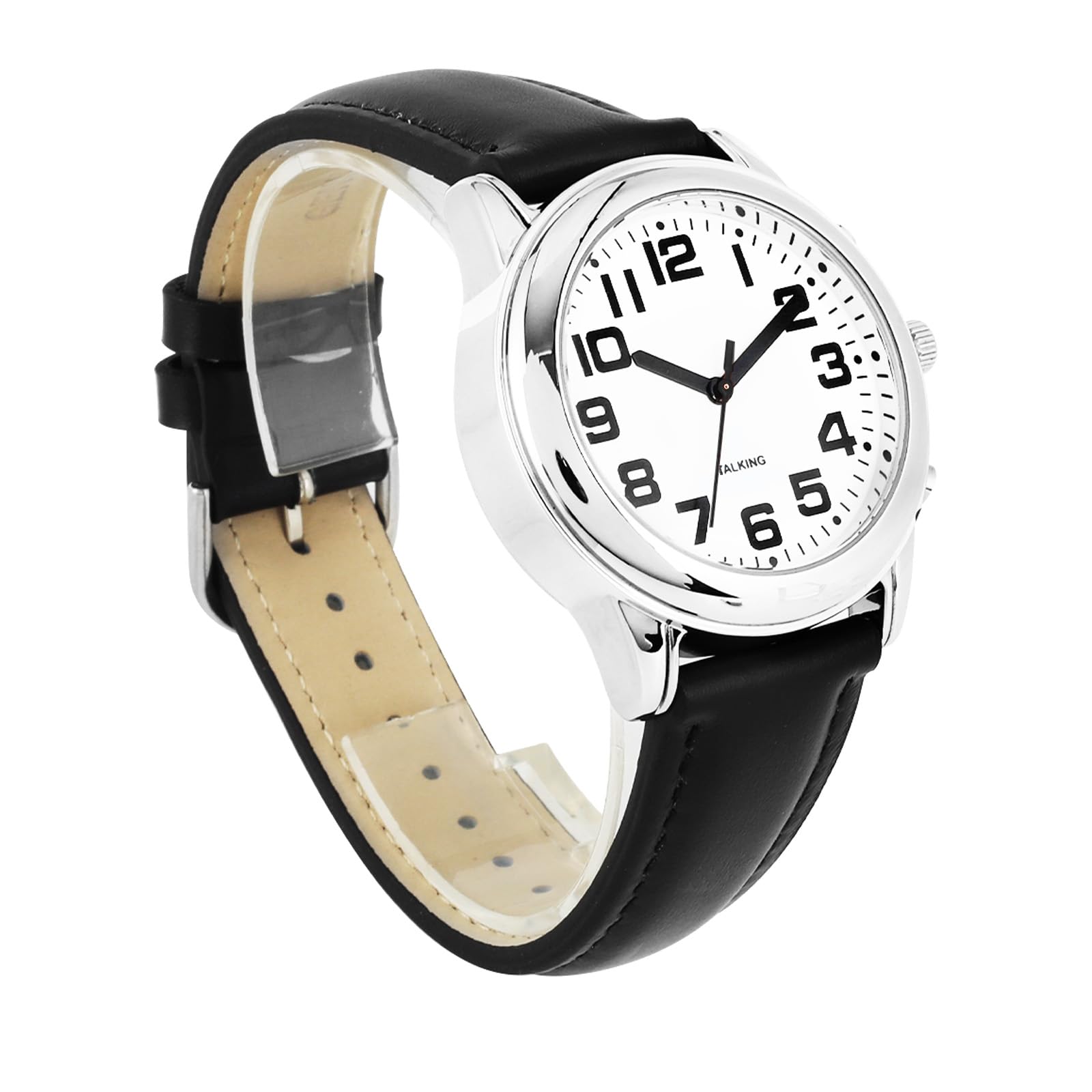 Montre à Fonction vocale STALK2 - Adaptée aux Personnes souffrant de Troubles visuels – Date/Heure en français - Alarme programmable, Fonction Calendrier – Sobre et élégante