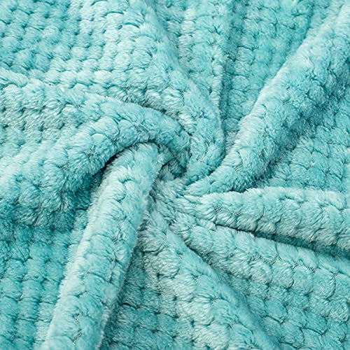 Image of Warm Soft Fuzzy Dog or Cat Blanket, Plush Fleece Throws for Puppy, Kitten, Bed, Couch, Sofa, Travel (L /40 inch x 48 inch, Robin Blue)