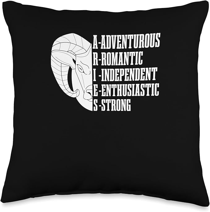 Aries Sign Zodiac - Horoscope Star Starsign Traits Throw Pillow