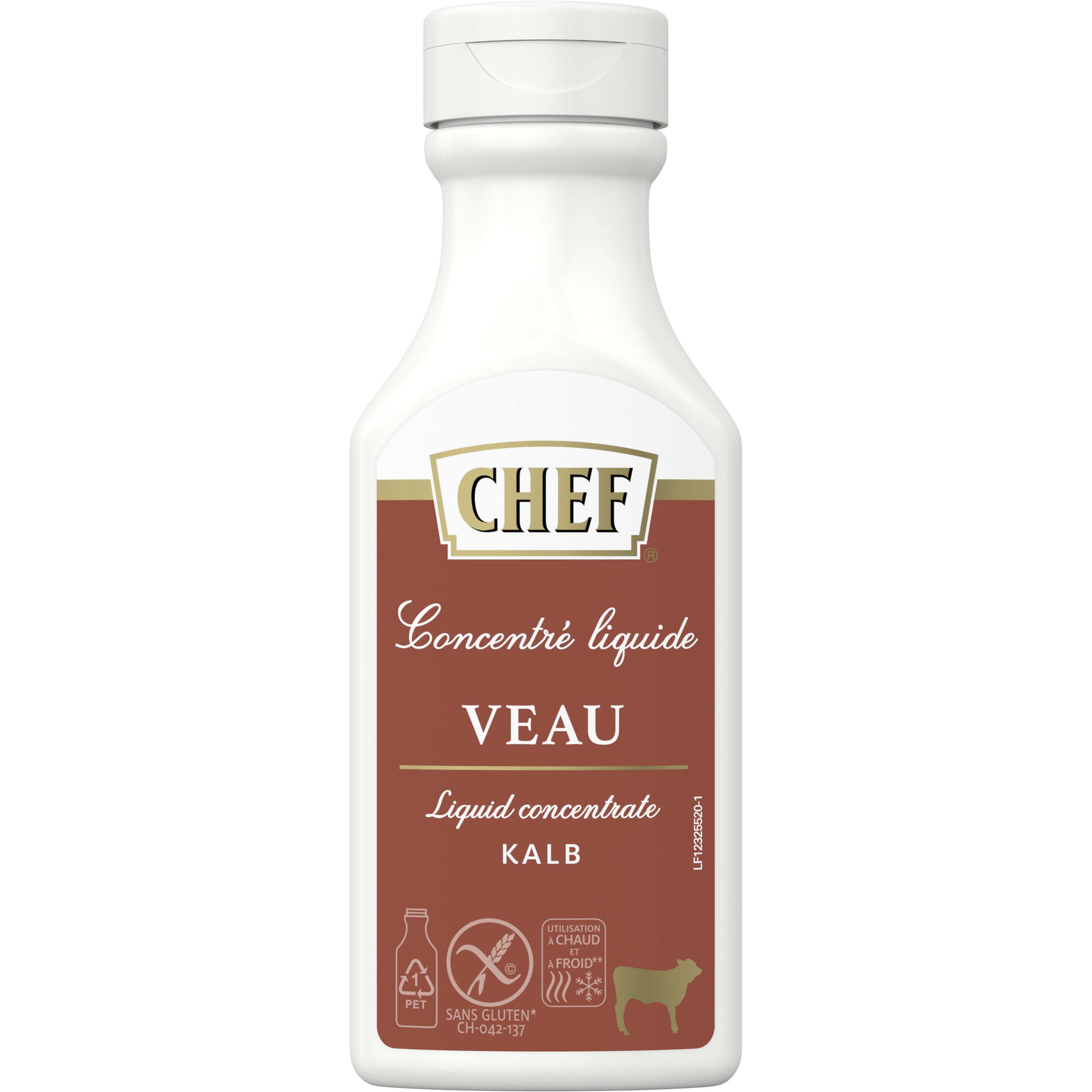 CHEF Flüssiges Konzentrat Kalb, Geschmacksboost für Herzhafte Fleischgerichte, 100% Natürlicher Geschmack, 3er Pack (3 x 200ml)