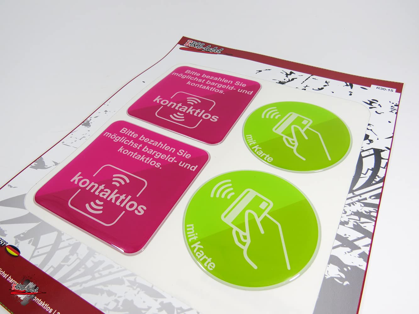 BIKE-label 900177VE 3D Sticker 8 x 8 cm - Diameter 7 cm 2 Motifs Each 2 Pieces Cashless Numbers, Various Colours Possible - Image 4