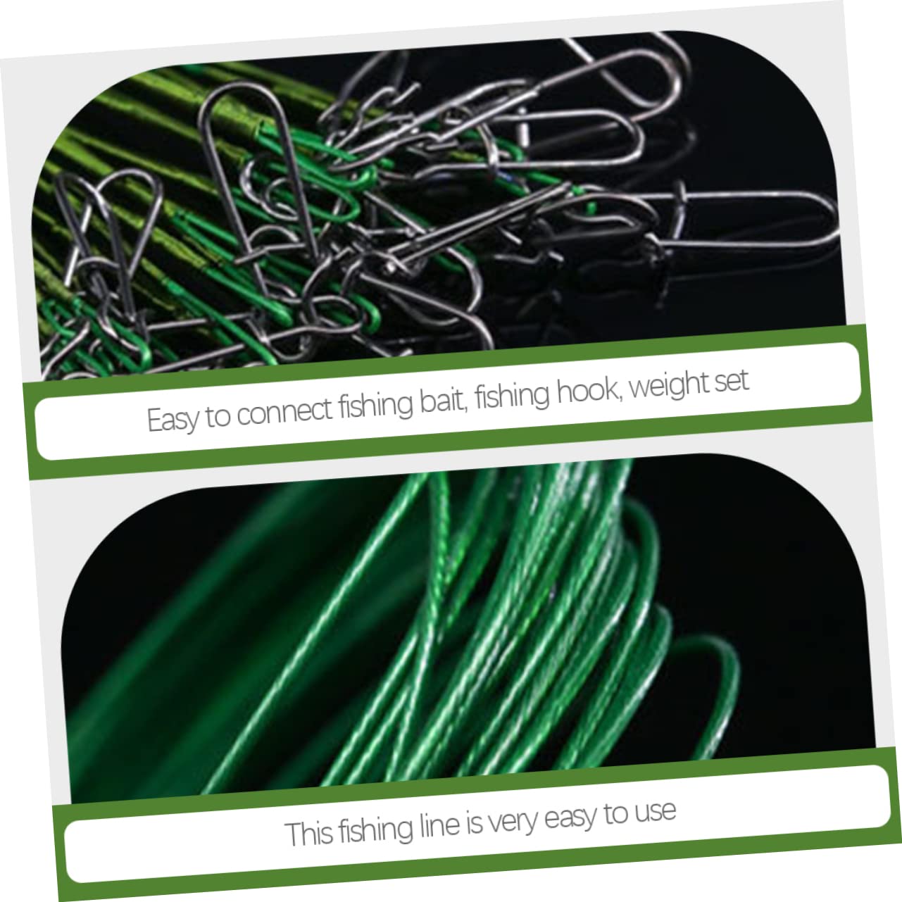 TOYANDONA 25Pcs Fishing Leader Wires with Swivel Design Durable Fishing Lines for Bass Trout and More High Strength Wear Resistant