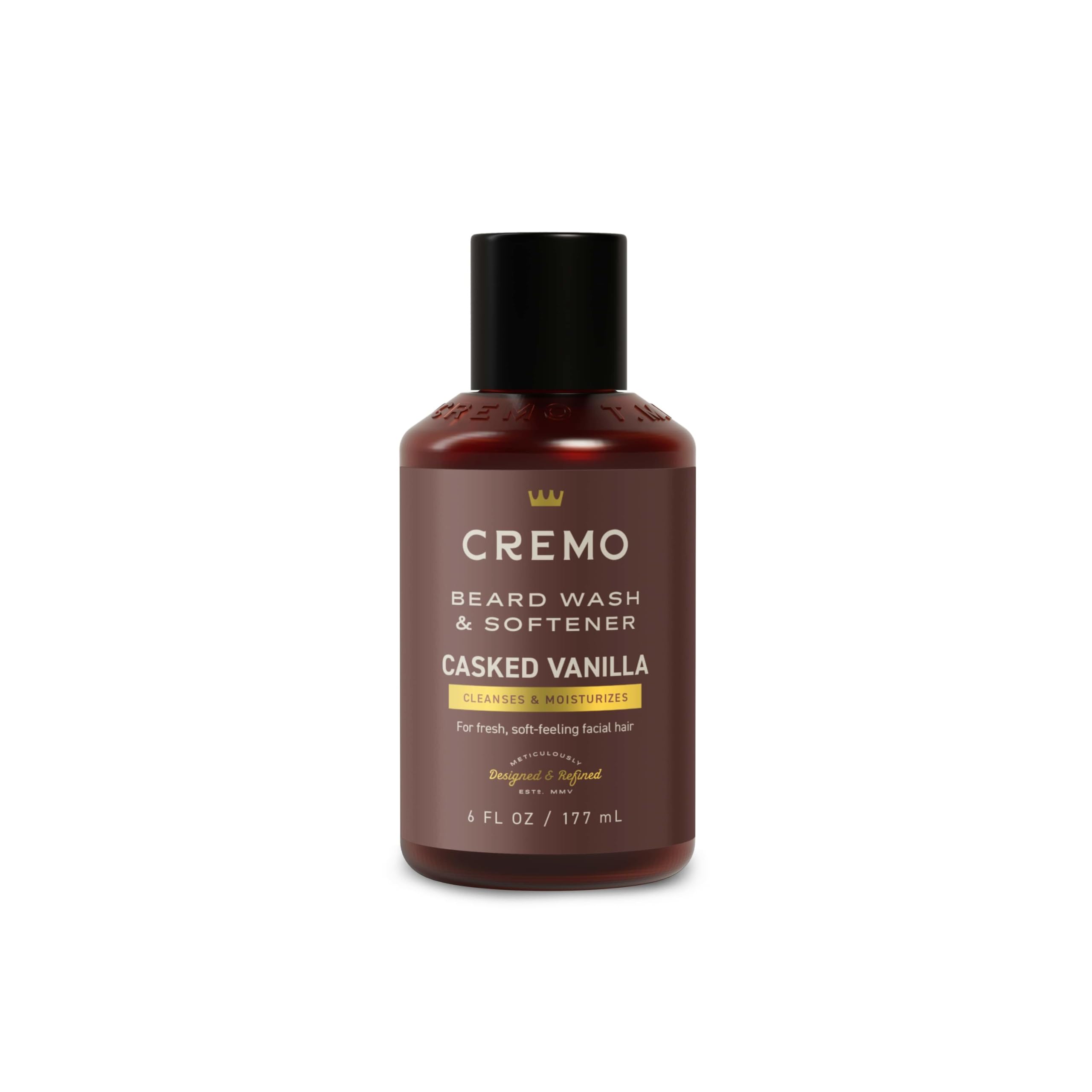 Cremo Beard Wash & Softener, All Facial Hair, Casked Vanilla, 6 Fl Oz Casked Vanilla 6 Fl Oz (Pack of 1)