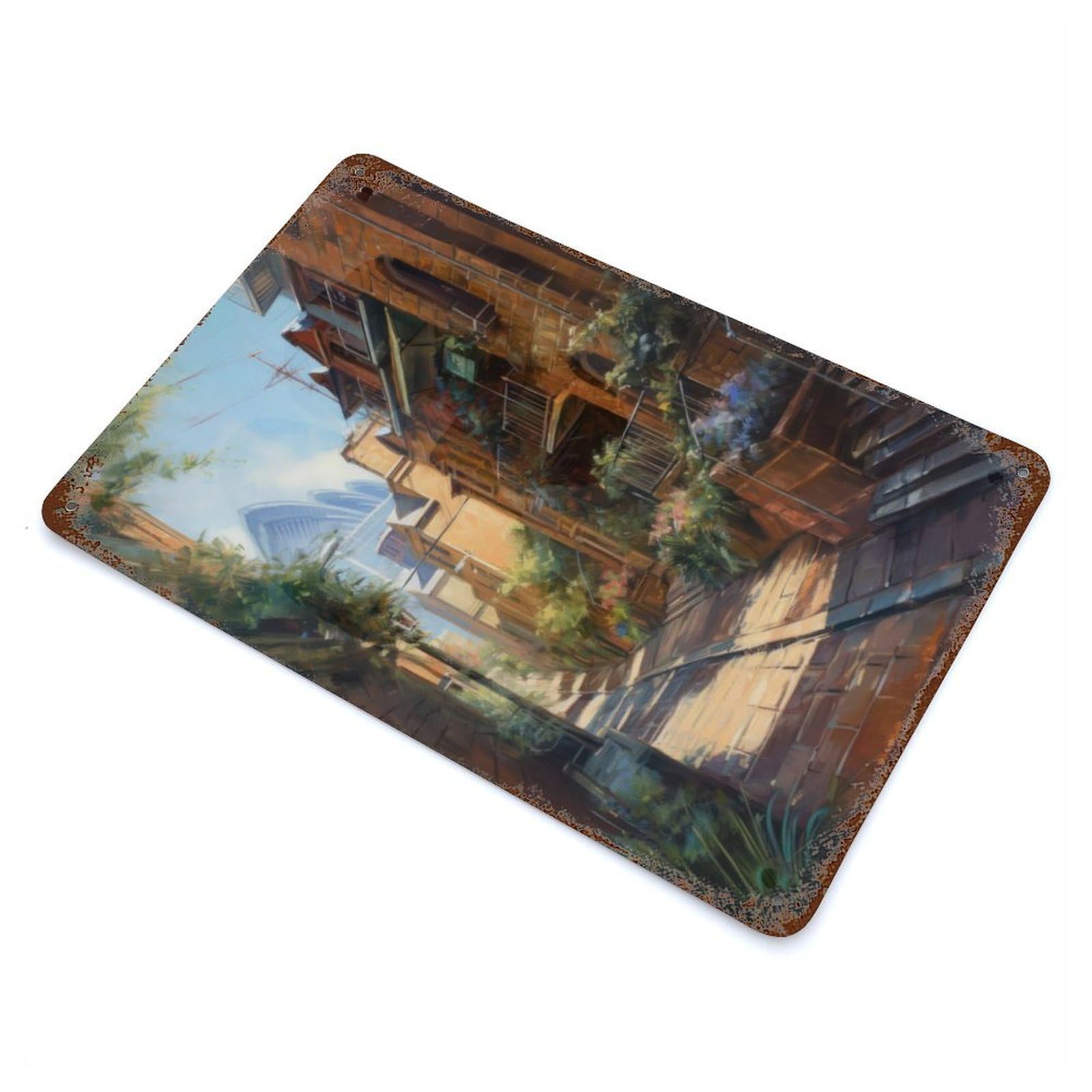 Rust Effect Sydney Coastal Beauty Weathered Tin Sign 11.8"x7.9", Novelty Wall Decor for Office, Studio And Wall Decor