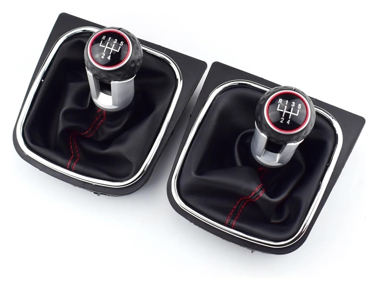 Pomos Palanca Coche Para VW MK5 MK6 Para Golf 5 Y 6 Para Rabbit Para Jetta 2010-2014 Funda Protectora De Cuero Para La Palanca Cambios(Gti 5 Speed)