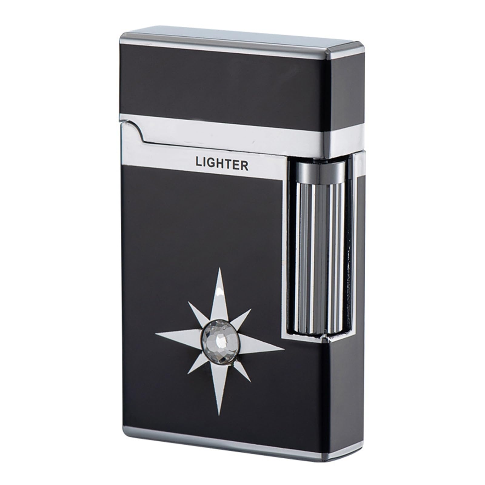 Flip-Top-Schleifscheiben-Feuerzeuge, winddicht, wiederaufladbar, Metall-Feuerzeug für Camping und Lagerfeuer, weiches Flammen-Design, langlebige Stahlton-Finish