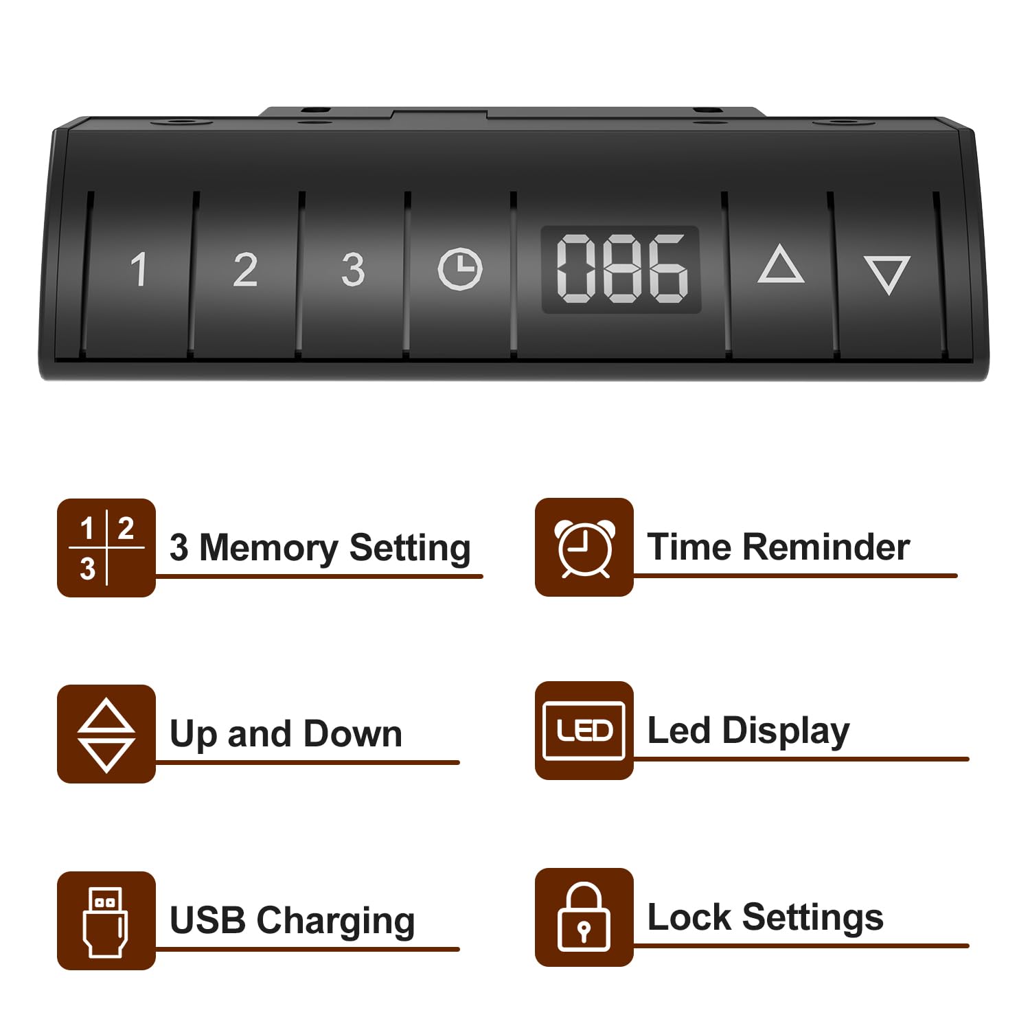 Devoko Desk Control Panel with Memory Settings and USB