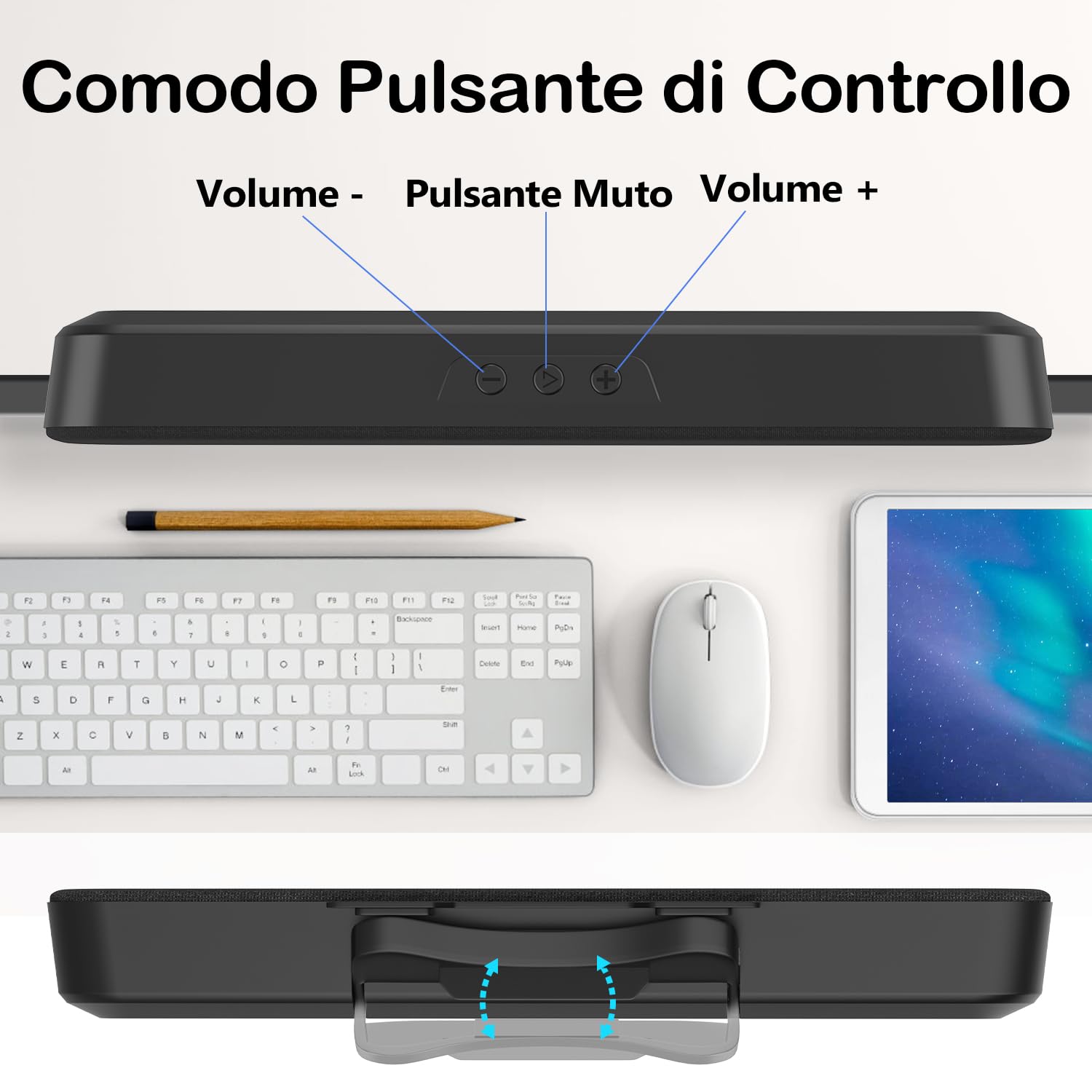 ZETIY Altoparlante per PC, Casse USB Portatile Mini Soundbar, Alimentazione USB, Monitorare per Telefono, Notebook, Laptop, Desktop - Plug and Play (Nero)