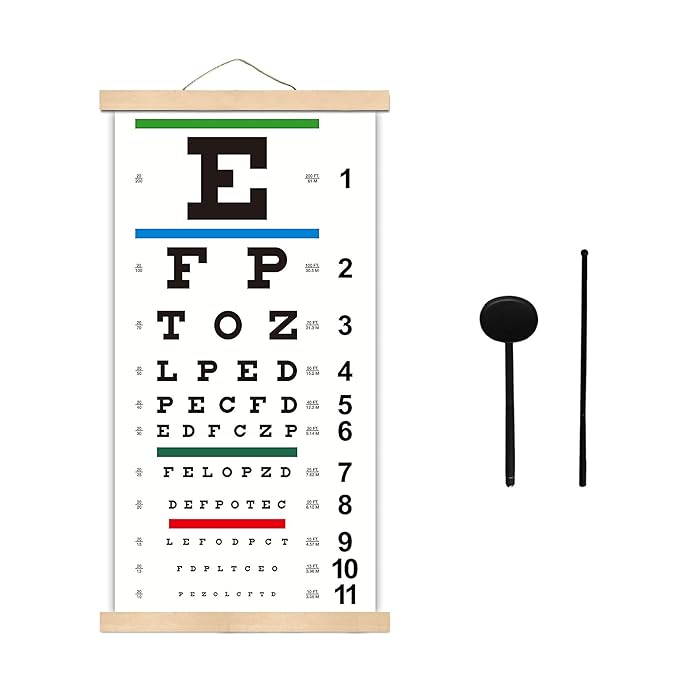 Buy Eye Charts for Eye Exams 20 Feet, Snellen Eye Chart with Wooden