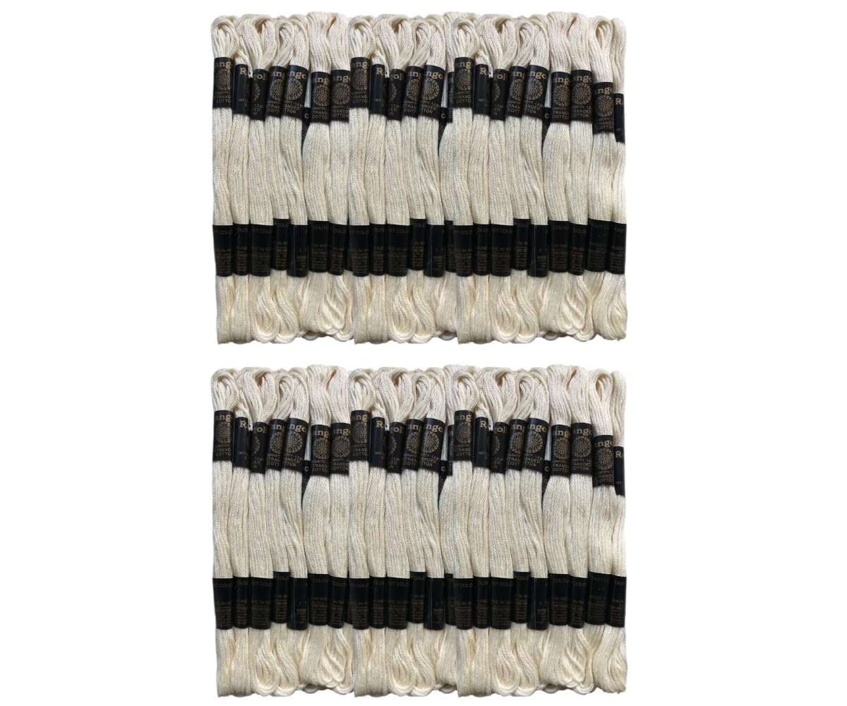 Homeistic Applience Ultimate Cross Stich Embroidery Thread Set: Premium Stranded Cotton Threads for Hand Embroidery & Craft with Embroidery Floss Thread. (50 Pcs Off White Colors)
