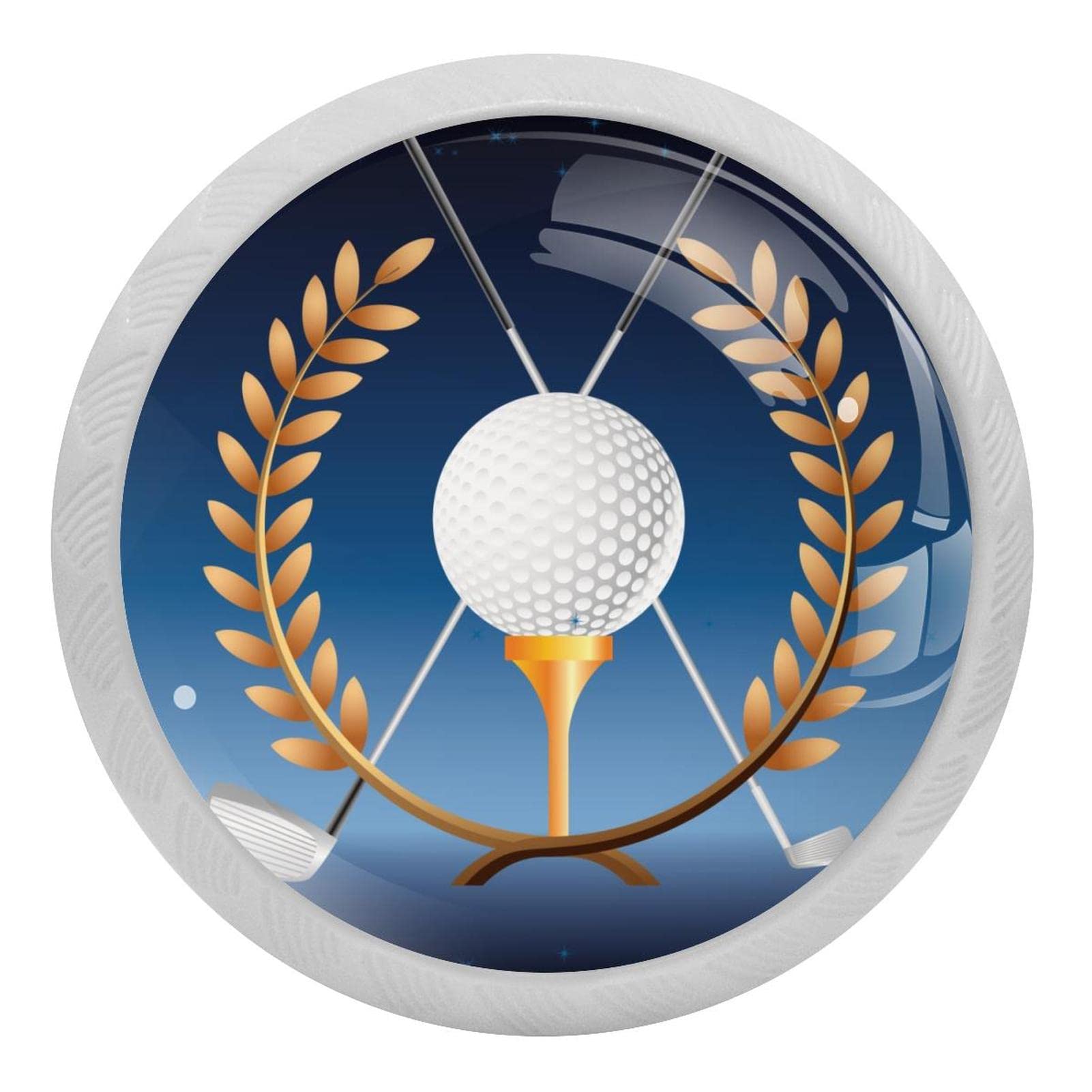 HonYea Golf Sport Fluorescent Light 1.18 Inch Kitchen Cabinet Knobs Crystal Glass Drawer Knobs Pulls for Kitchen, Bathroom, 1.18 Inch Set of 4