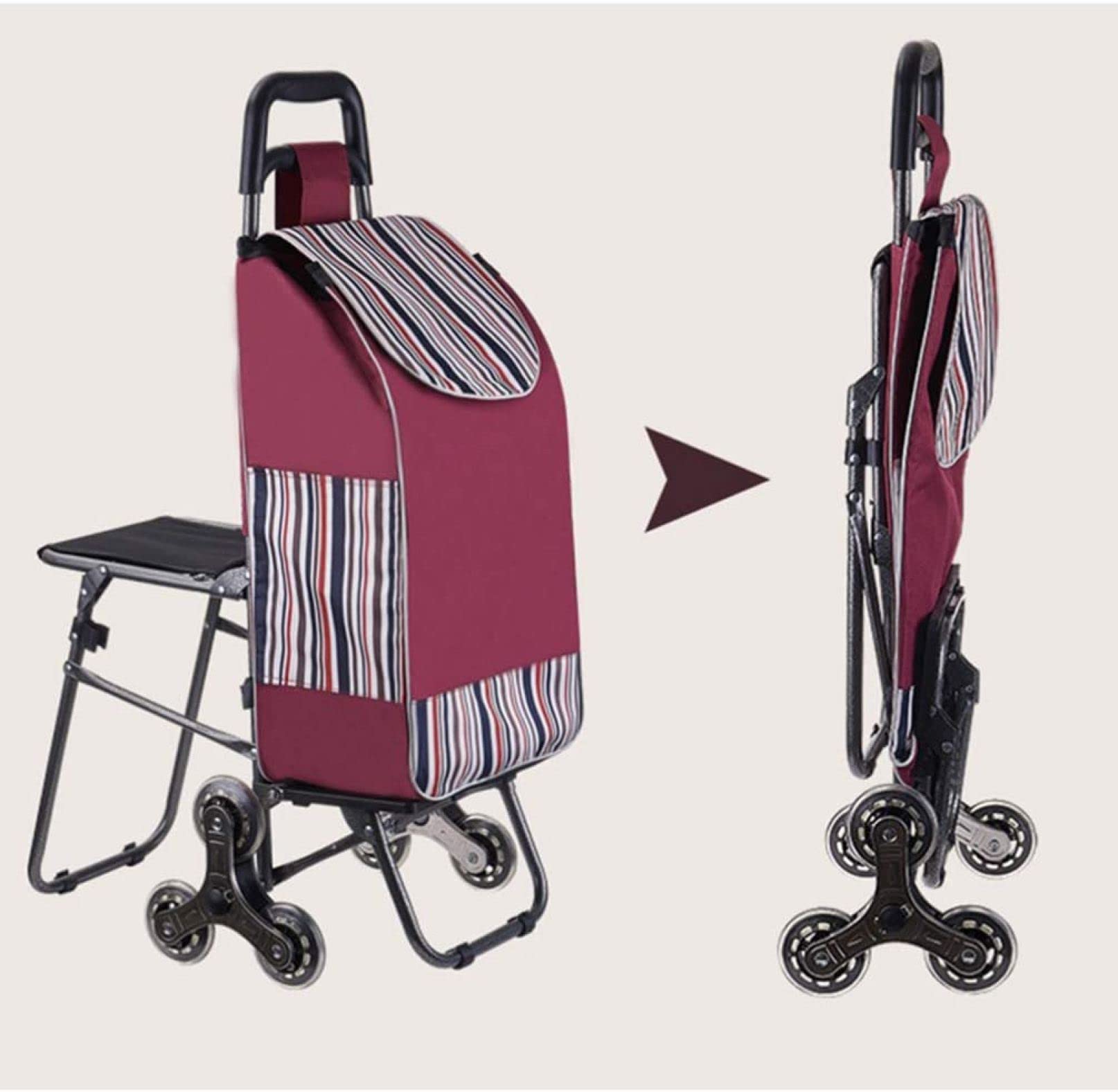 Amazon｜4輪キャリーカート 椅子付き 座れる 折り畳み式 高齢者