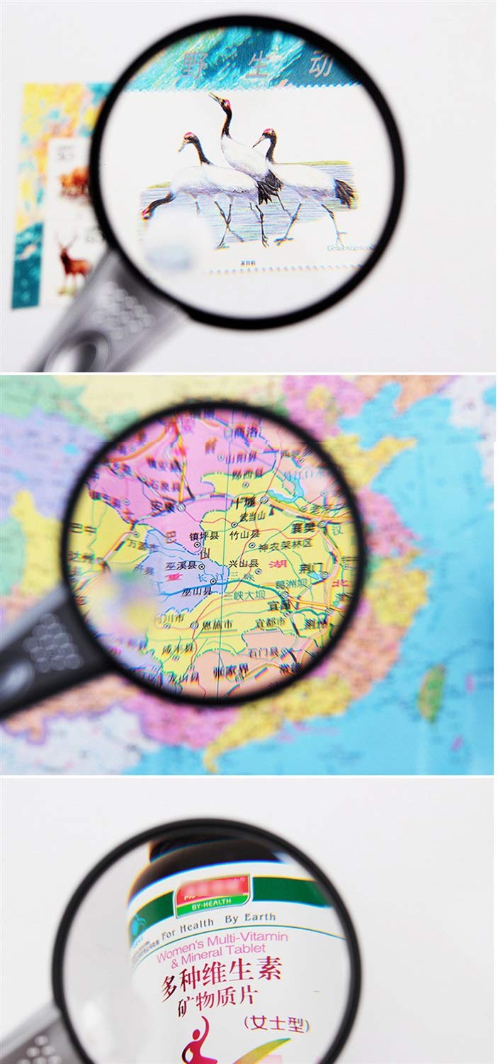 Lenti di ingrandimento Magnifyiglass Dual HD Lens 3X 6X Amplificazione con 2 Ledp Handheld Readimagnifier 90Mm