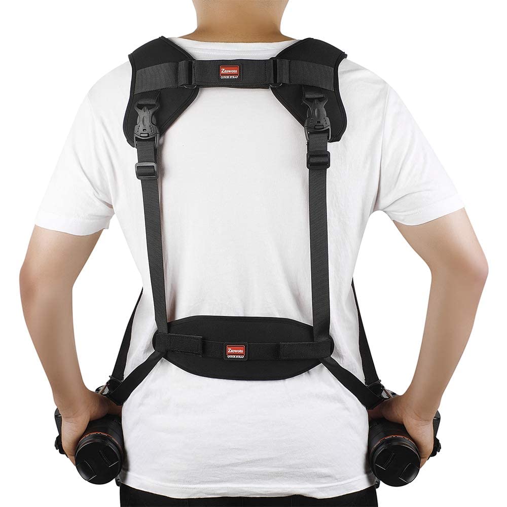 ZTO Ztowoto Cinghia per fotocamera Doppia tracolla per fotocamera Cinghia per tracolla regolabile a sgancio rapido Doppia fotocamera Tether Strap e Tether di sicurezza per DSLR SLR Camera (ztowoto-1)