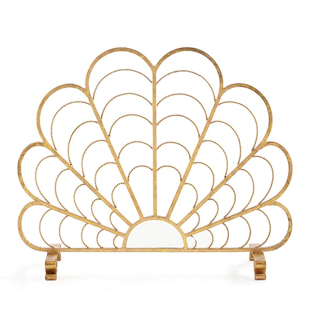 Parascintille Curvo Compatto in Oro con Protezione antiscintille in Rete Parafuoco Parascintille per camini retrò Parascintille Parascintille Parascintille