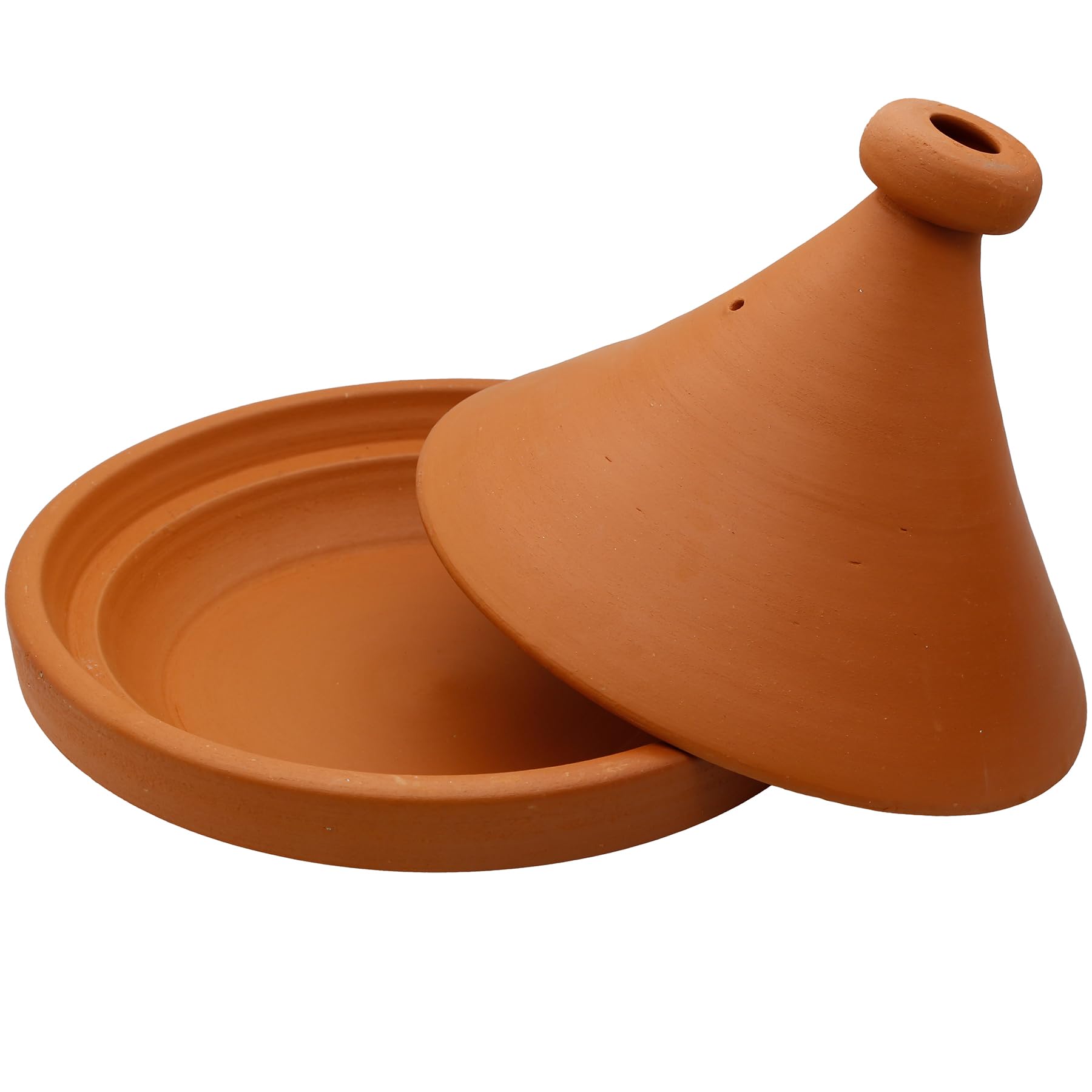 Tajine Schmortopf aus Ton – Ø 34 cm Marokkanisch Kochen für 4-6 Personen – Tagine unglasierter Gartopf Tontopf