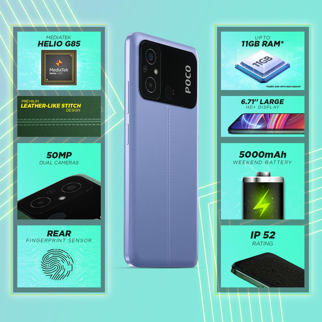 POCO C55 (4GB RAM, 64GB Storage) – Cool Blue