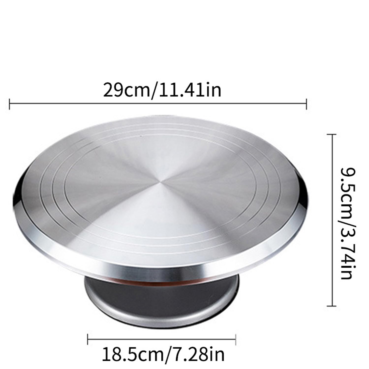 Soporte giratorio redondo de aleación de aluminio de 12 pulgadas para decoración de pasteles, pasteles y decoraciones de pasteles
