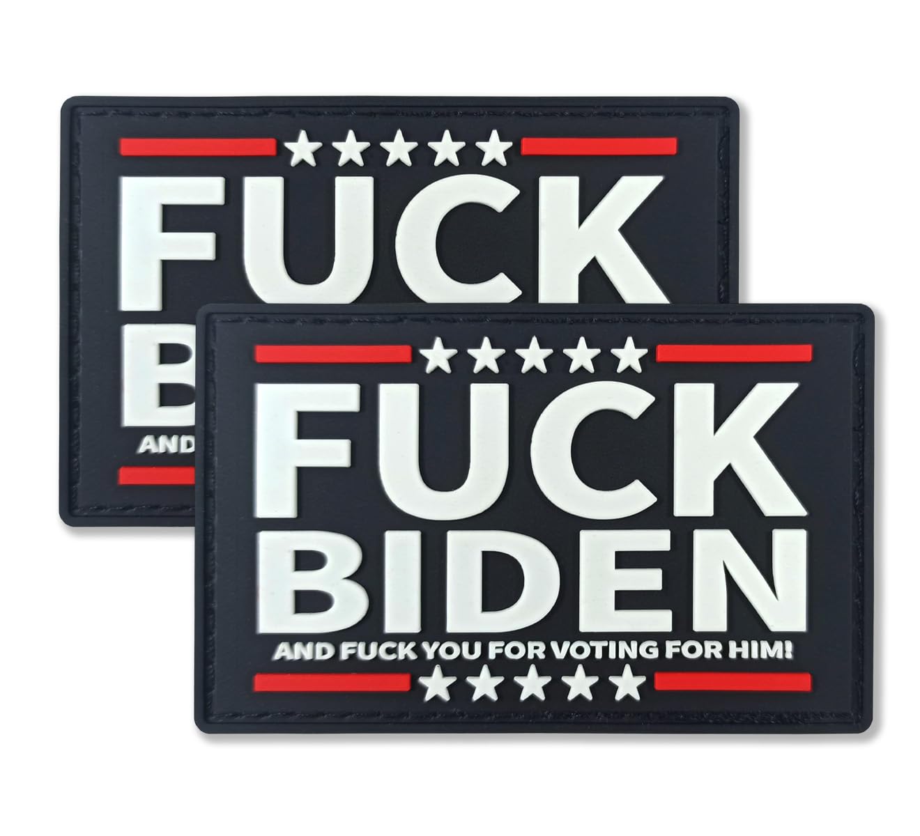 QQSD Biden Flag Patch Tactical Military Patches - PVC Hook and Loop Fastener Anti Fk Biden Patch, 2 Pack