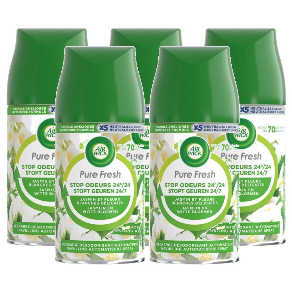 Air Wick Freshmatic Pure Fresh Jazmín, 5 unidades (5 x 250 ml)