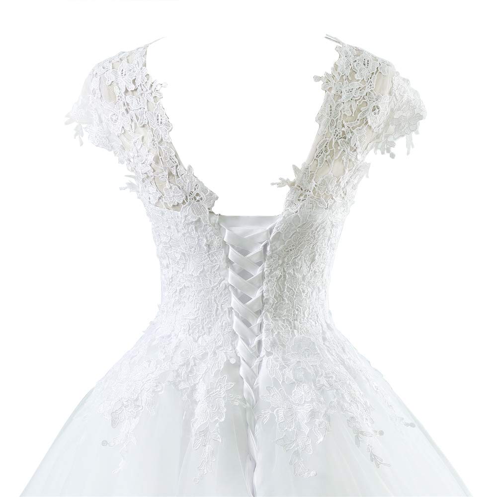 Vestido de Funcionario de Encaje, Tul de Palabra A, Dama de Honor de la Playa, Marfil, 58