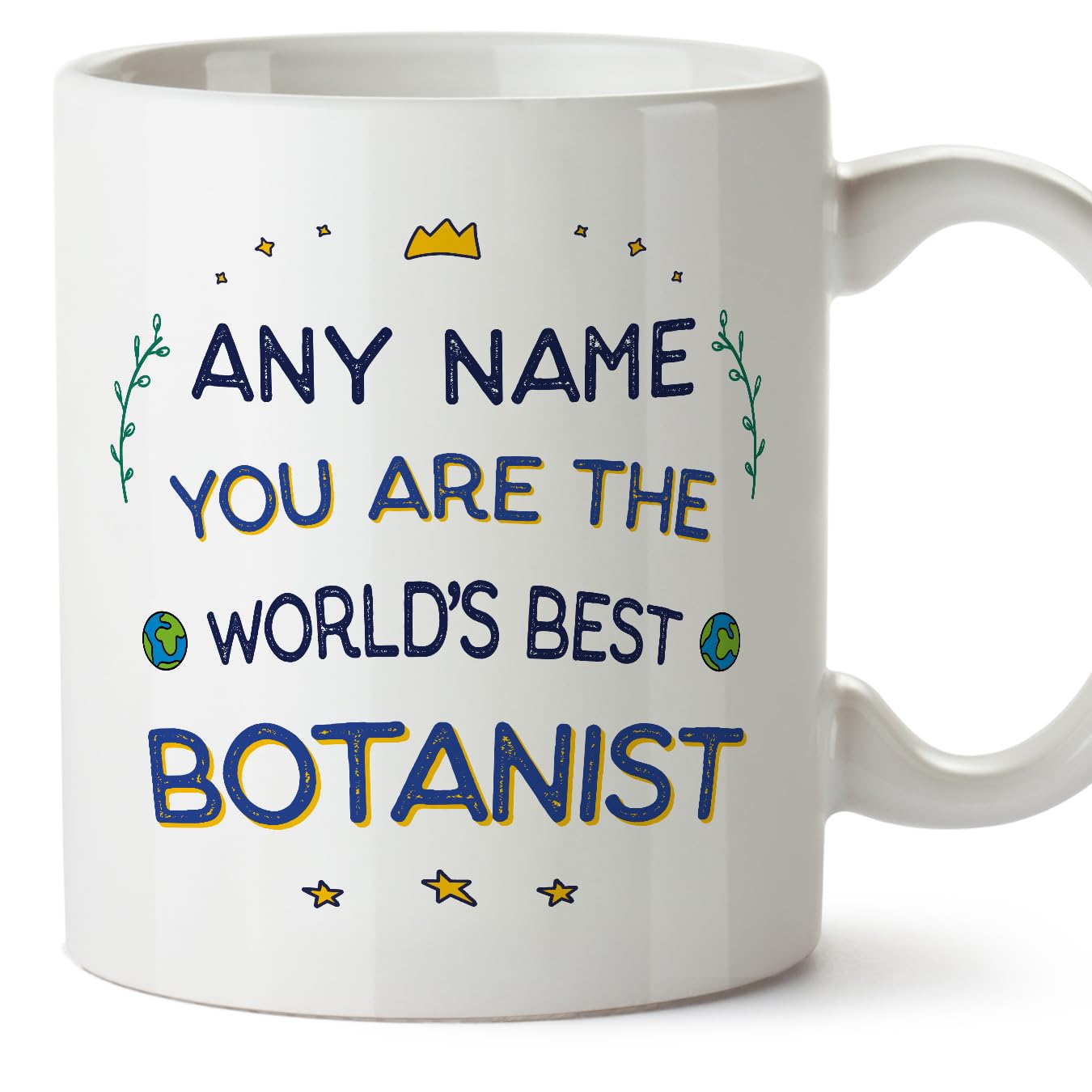 MUGFFINS Personalised Mug for Botanist - in English - World's Best - Funny Custom Gift for Colleagues - Ceramic 11oz Mug