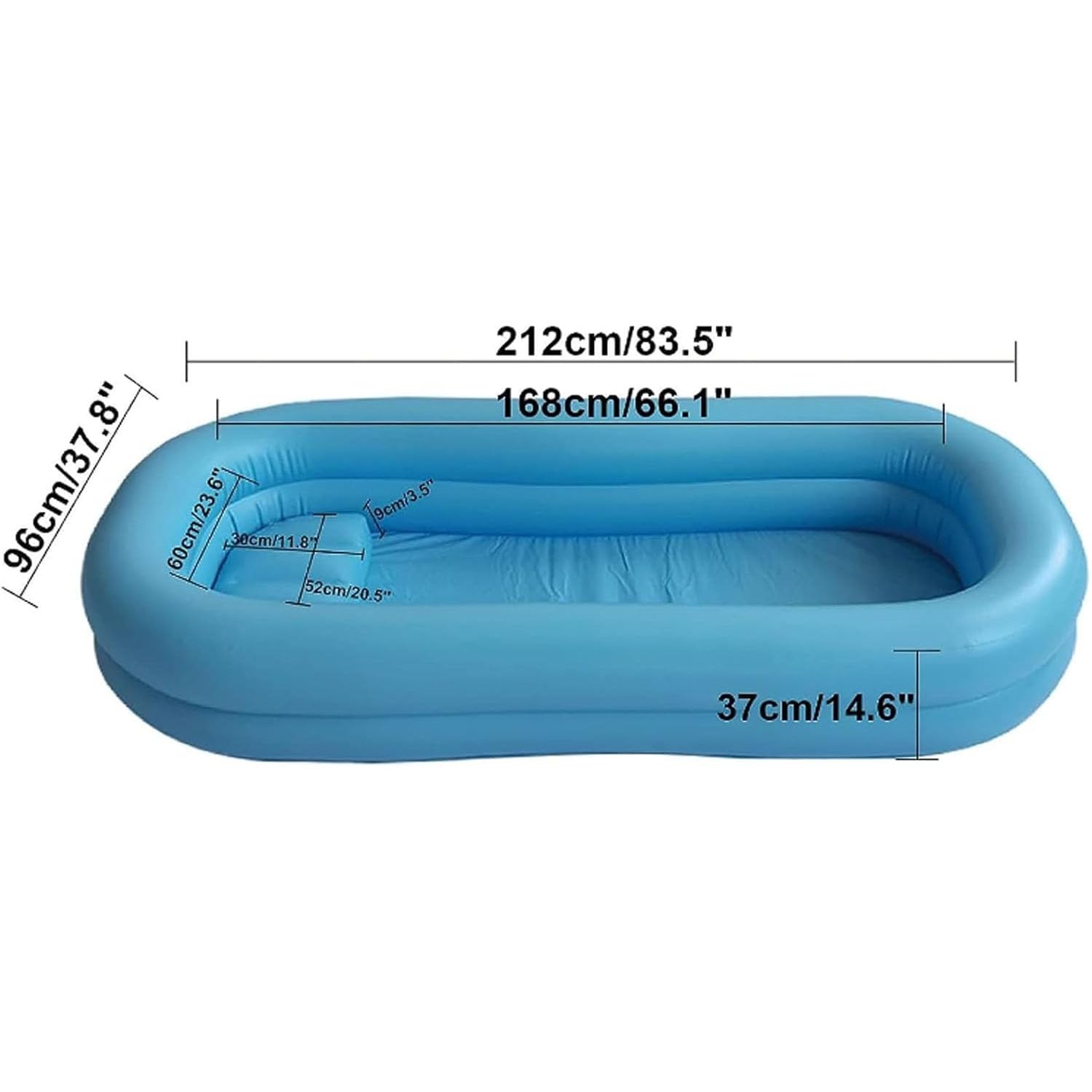 Kit de bañera inflable para ducha, diseño médico ergonómico con bomba de aire, alta elasticidad, sellado fuerte, inflado rápido, fácil almacenamiento para ancianos y discapacitados