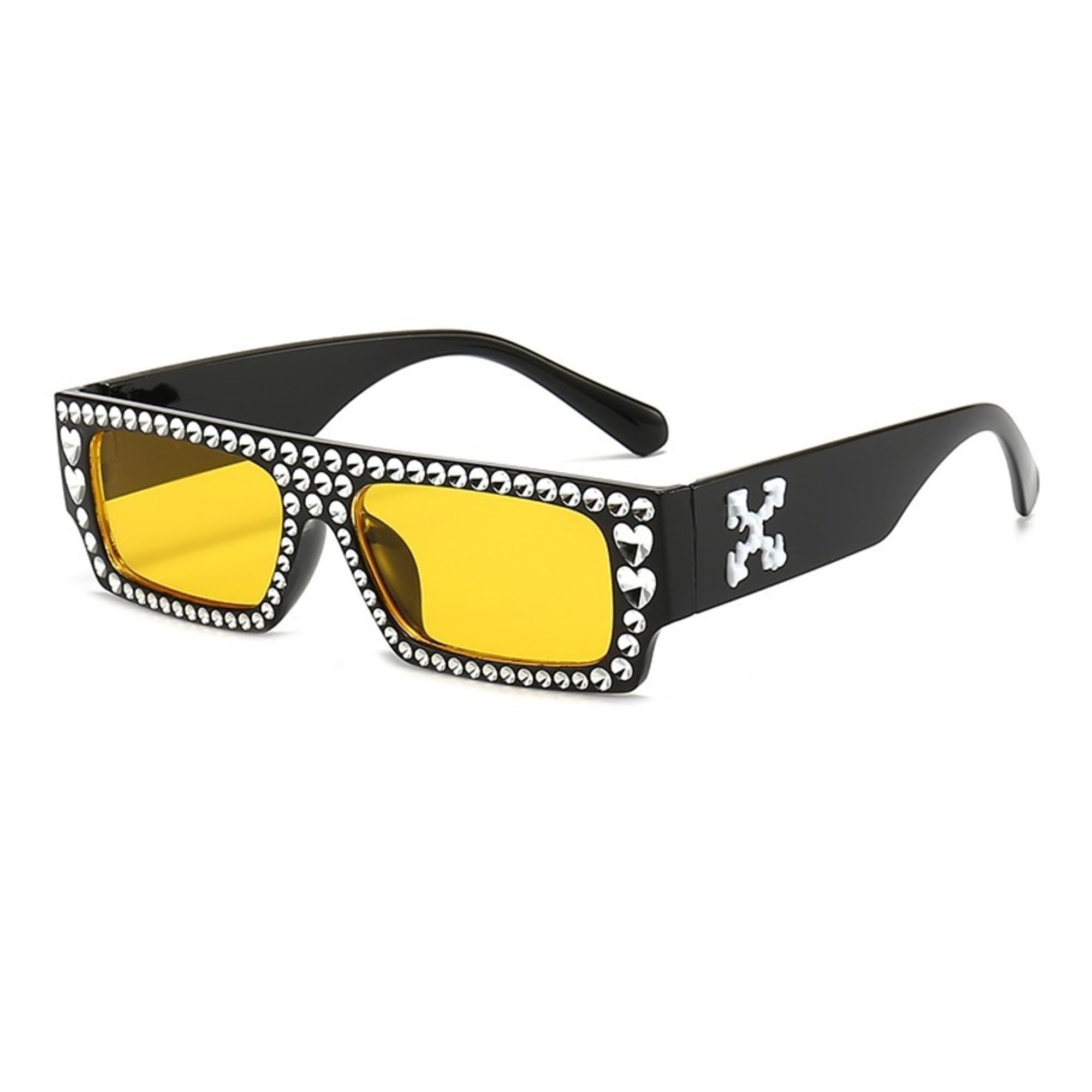 AUGEN Moderne rechteckige Sonnenbrille aus Kunststoff Unisex UV 400 Schutz große Größe (209)