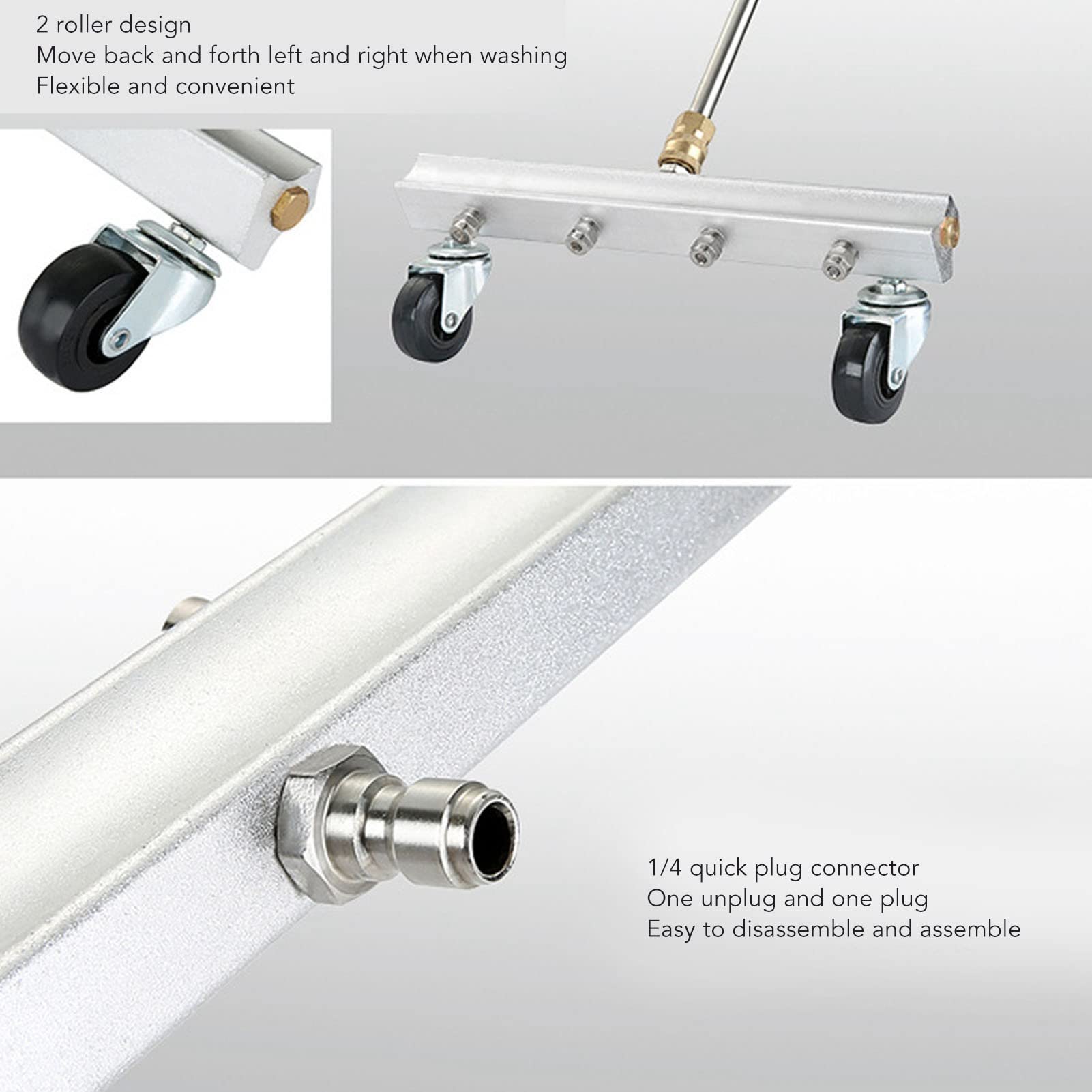 Cryfokt Limpiador de Chasis Escoba de Agua Eficiente Debajo del Automóvil para Herramienta de Limpieza de Chasis de Automóvil, Acero Inoxidable/aleación de Aluminio, Limpieza de Carreteras