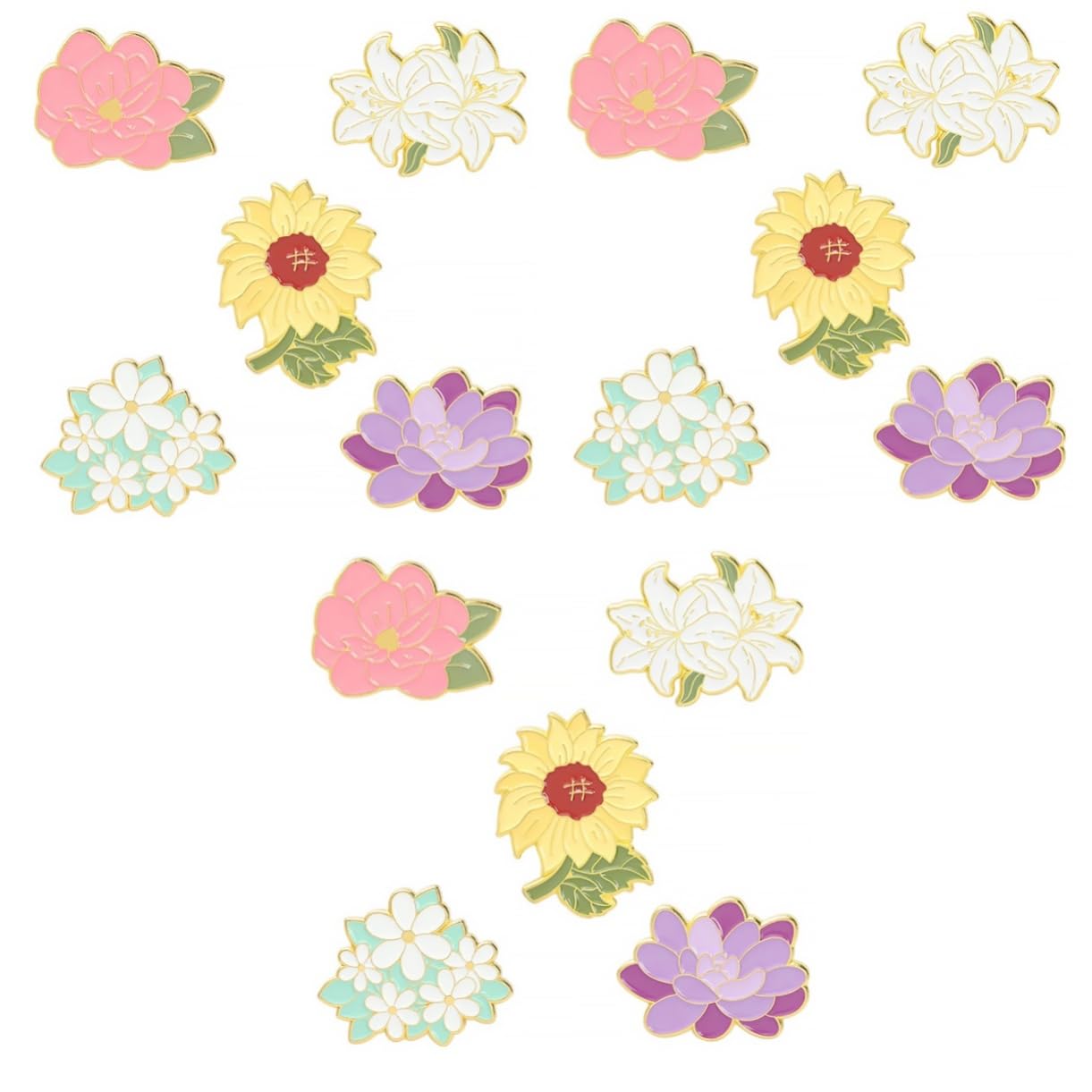 LIFKOME 15stücke Delicate Broschen Mit Sonnenblumen-design Für Stilvolle Anstecknadeln Für Hochzeiten Feiern Und