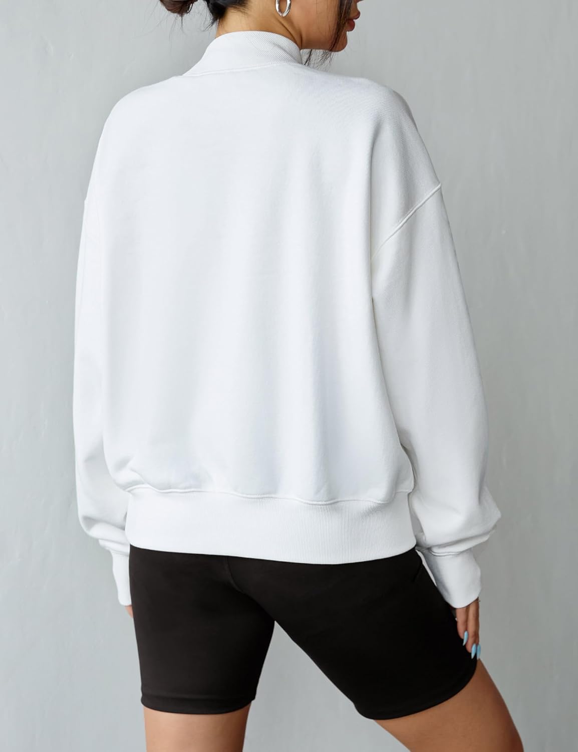 DittyandVibe Women's Cropped Loose Sweatshirt Mock Neck Casual Pullover Top - Image 5