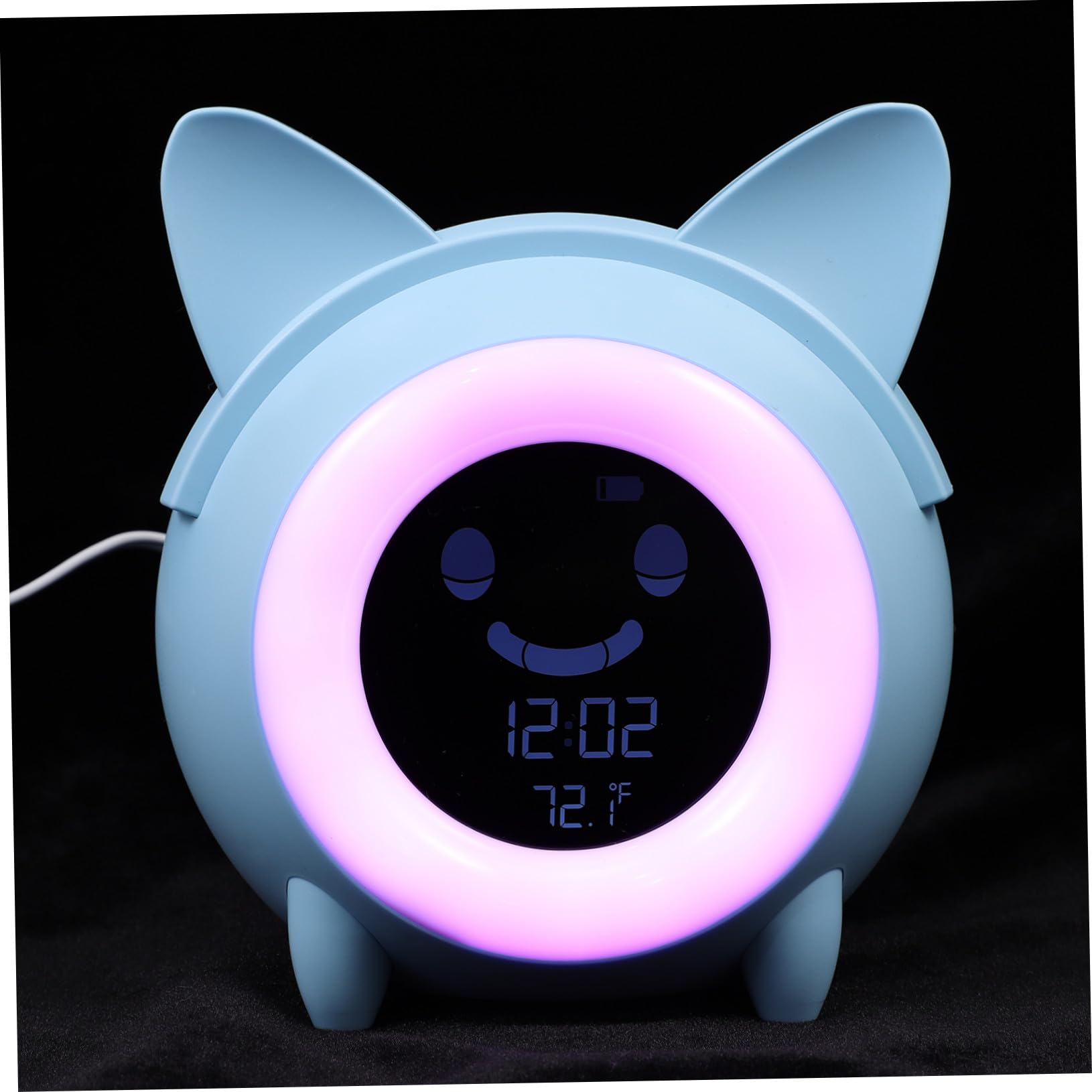 Digitaler mit Nachtlicht Kleines LED schlaflicht für Schlafzimmer Niedliche Cartoon Form Duale Nutzung als Wecker und Stimmungslicht Platzsparend für Zuhause und Kinderzimmer