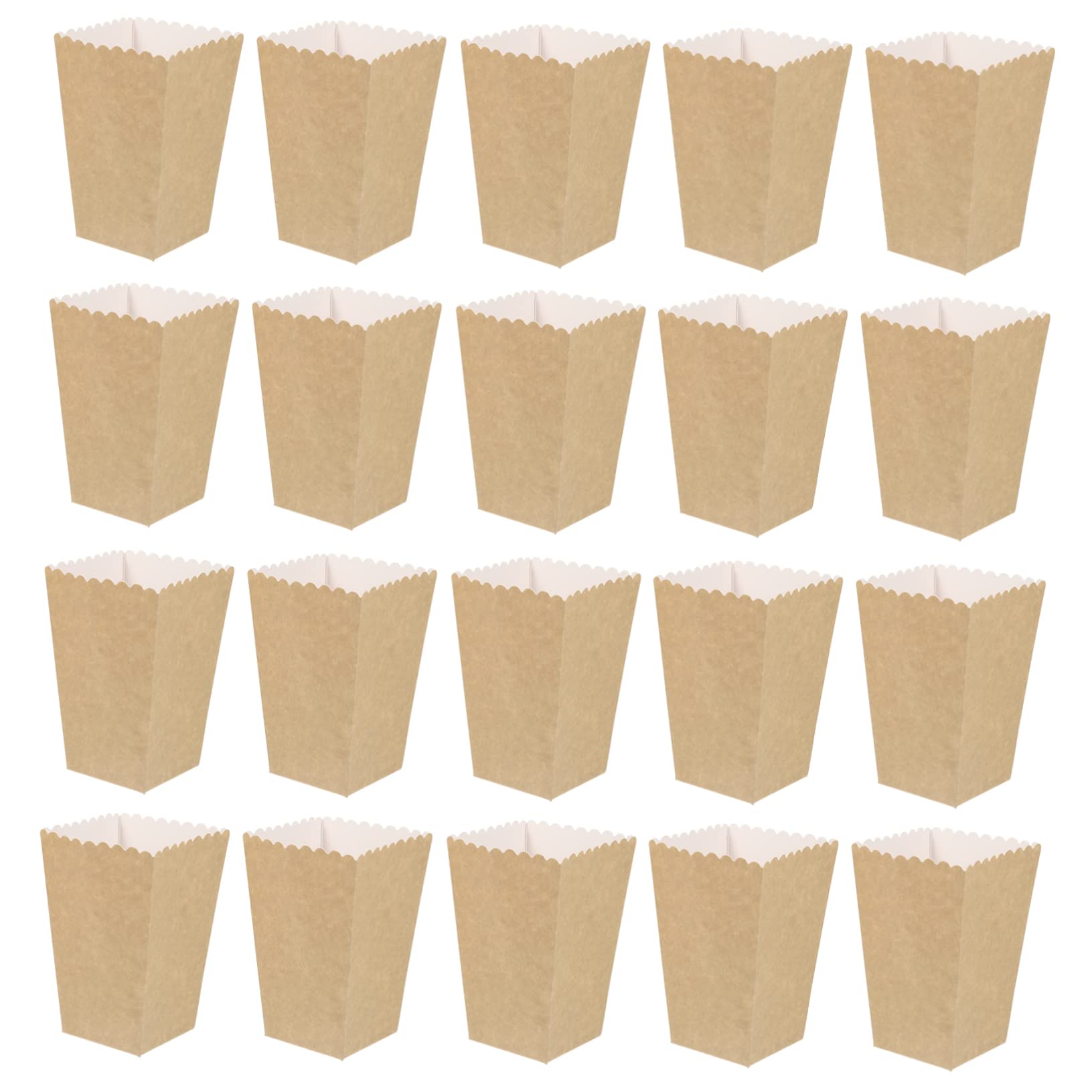 Zerodeko 50pcs Cardboard Popcorn Boxes Party Candy Cartons for Showers Birthdays Celebrations Classic Movie Theater Style Food Bags Fade Resistant