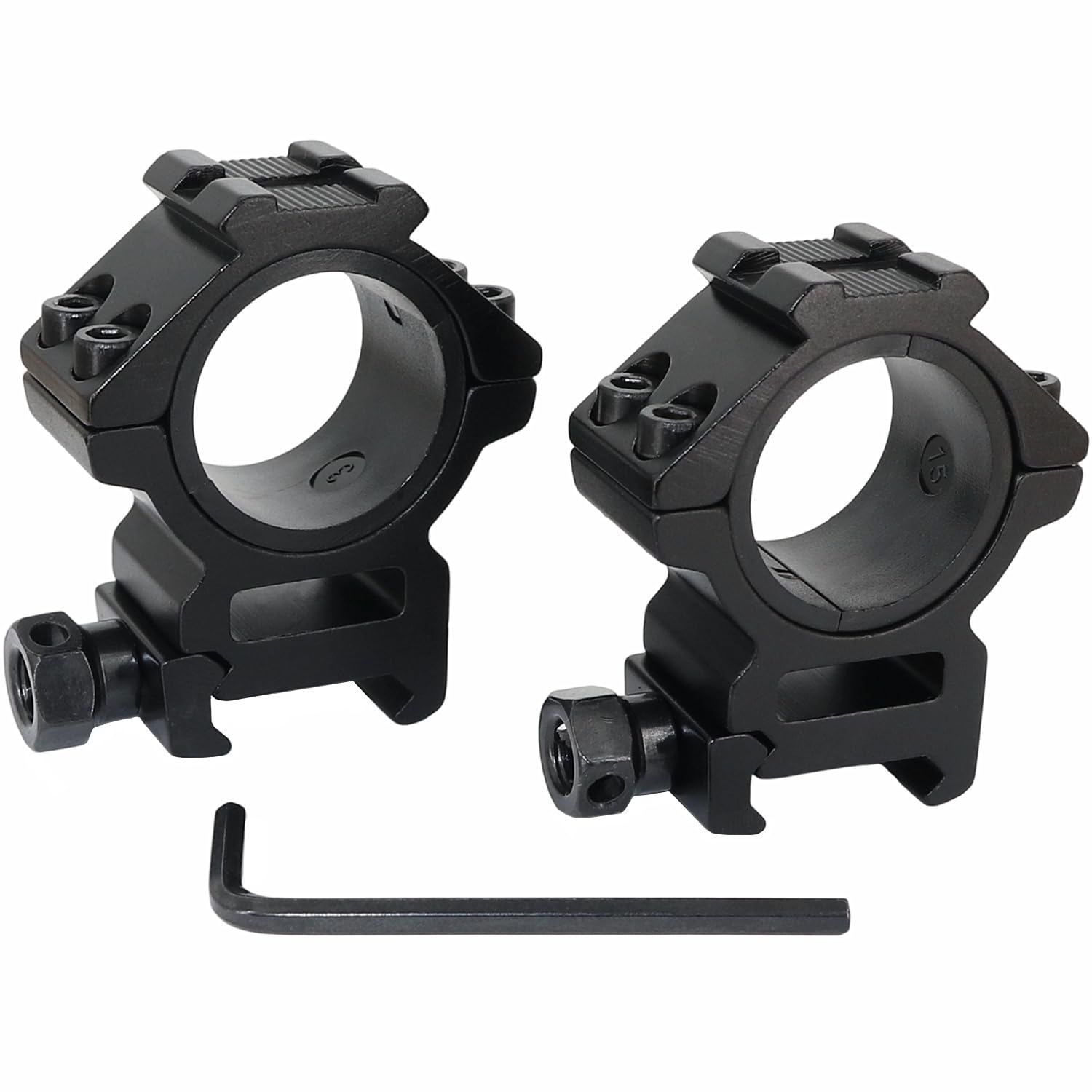 Juego de 2 Anillos de Perfil Medio para Montaje de Mira - 25,4 mm/30 mm Adaptador de Montaje para Mira Weaver/Picatinny de 20 mm