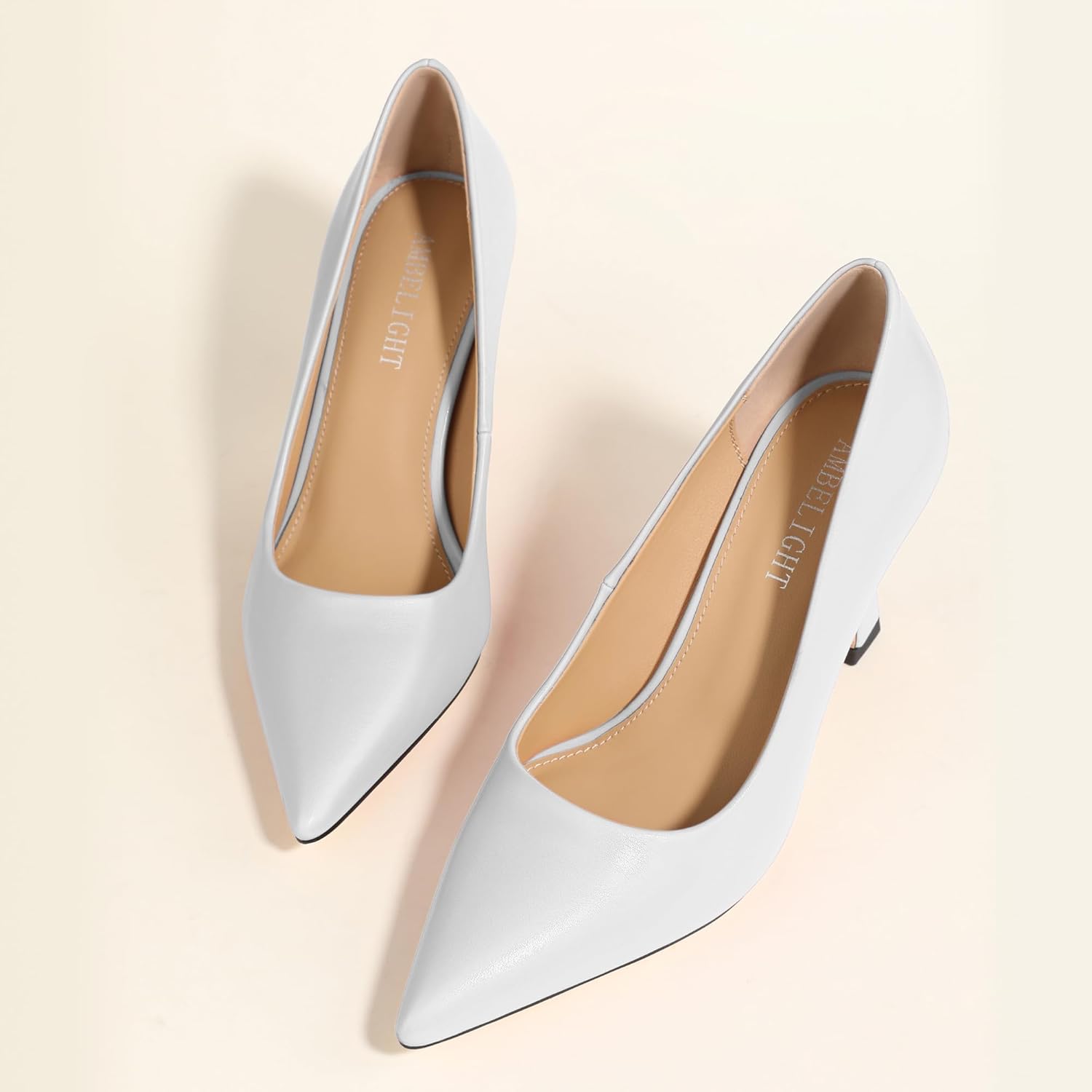 AMBELIGHT Women's Pointed Toe Stiletto Pumps 3.2 Inch High Heels Slip On Classic Comfort Dress Shoes for Wedding Party Office Work - Image 6