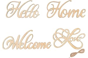 Framendino: Unfinished Wooden Welcome Cutouts
