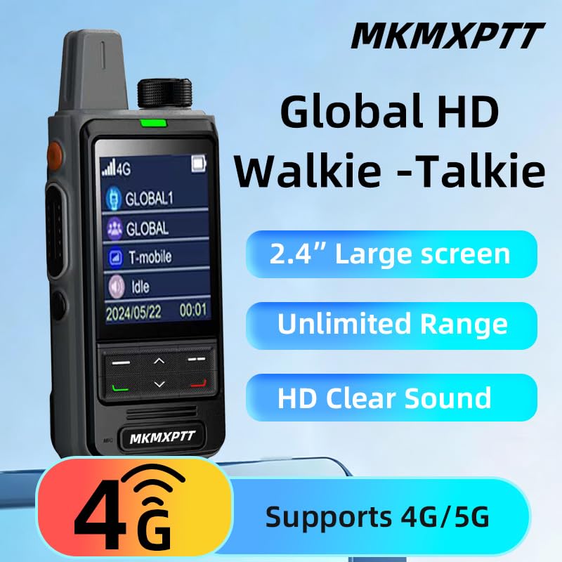 4G/5G Global HD Walkie-Talkie mit 2,4 Zoll Bildschirm 6000mAh Batterie Unbegrenzte Reichweite Typ C Laden Nationwide Intercom Individuelle Gruppe und Team Call 【SIM-Karte lebenslang kostenlos】