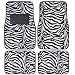 A Set of 4 Universal Fit Animal Print Carpet Floor Mats for Cars / Truck - Zebra White Tiger