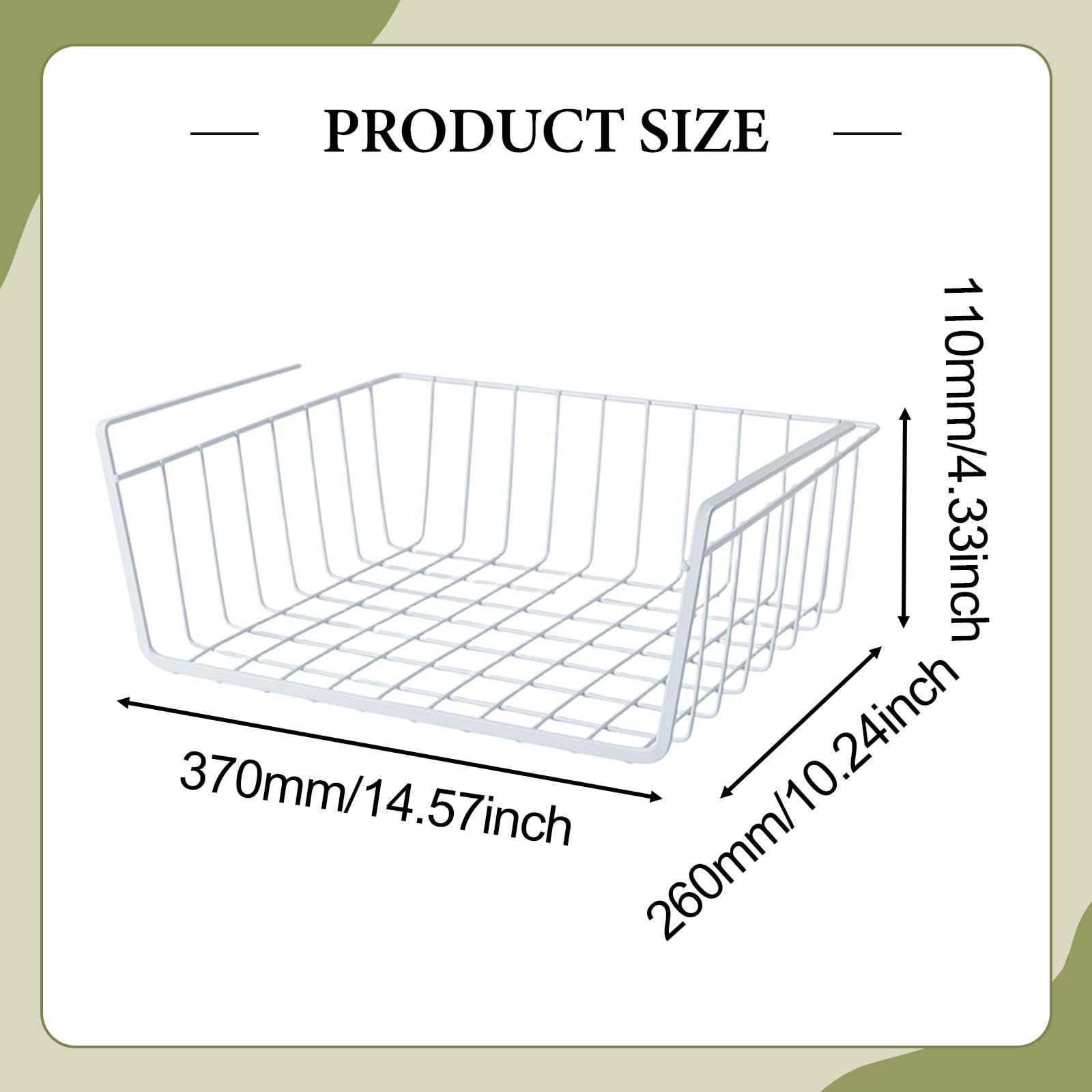 Panier de rangement à suspendre en métal, polyvalent sous étagère pour armoire de salle de bain, blanc Mensola Sotte – Parfait pour la cuisine et la maison