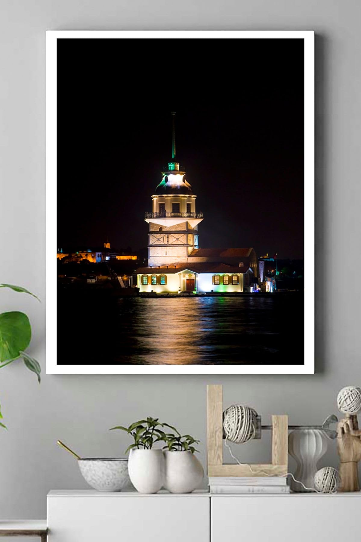 Postermanya (pster16595) Istanbul Kız Kulesi Manzara Kanvas Tablo 2 40 x 60