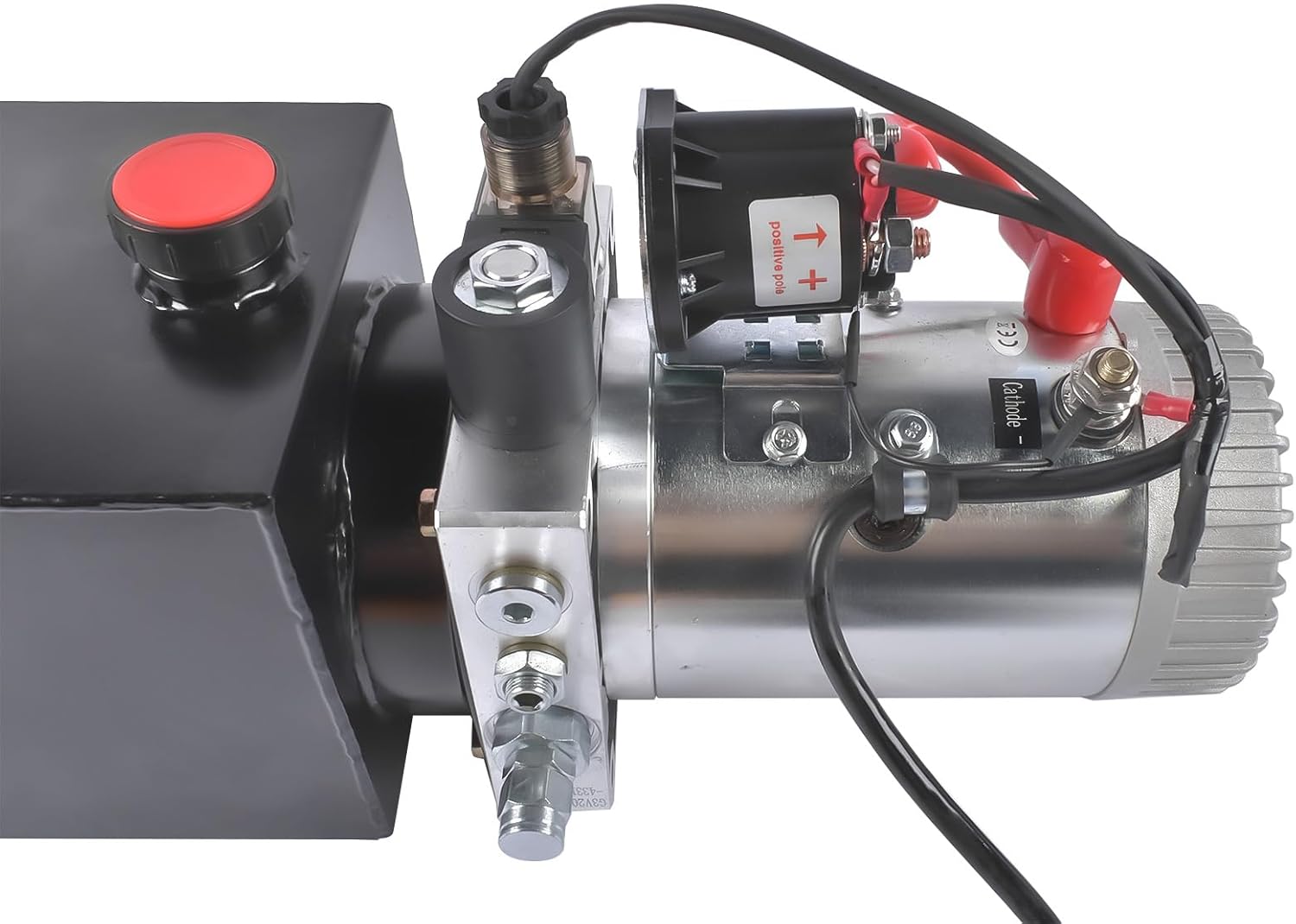 4 Quart Hydraulic Power Unit 1.6kW Power, 12V DC Single Acting Hydraulic Pump, 3200 PSI Max Pressure, for Dump Trailers, Car Lifts, DIY Hydraulic Systems, Steel (GC01) & Aluminium Alloy