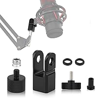Vista 1 de Microphone Mount Adapter for Hyperx Quadcast with 3/8" or 1/4" Screw Adapter and Nut, Works with HyperX QuadCast Microphone Stand & Boom Arm (Black)