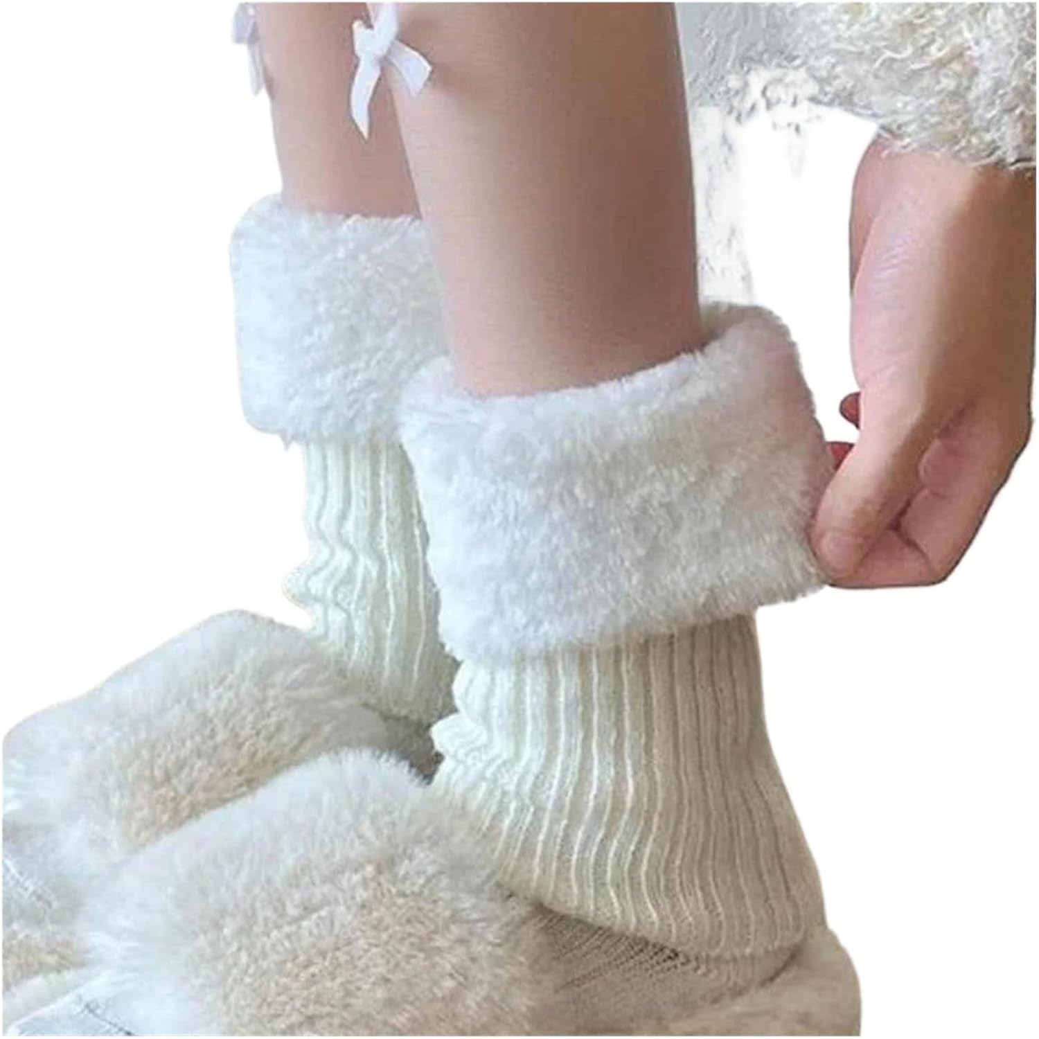 3 Pcs Woman Leg Warmers Autumn Winter Lolita JK Plush Knitted Sleeves Cover Cuff Warm Socks Boots Ladies Guards