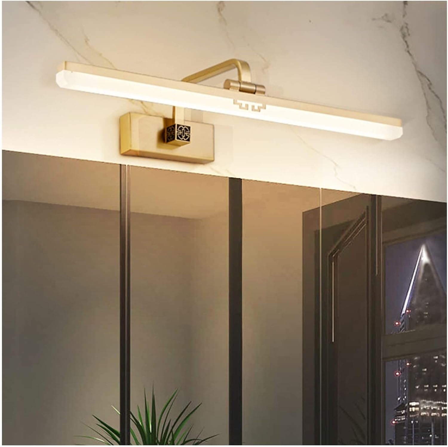 大きめモダンスタイル化粧鏡 17灯 訳あり品 写真をご確認 MR03-50-04