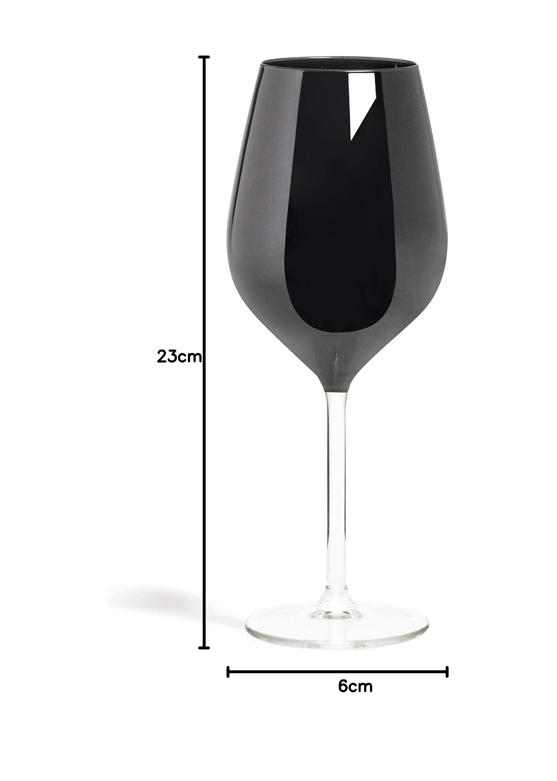 Excelsa 60492 Color Wine Set 6 Calici Vino, Vetro, Nero