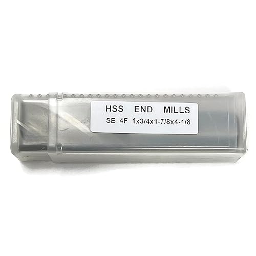 Miniatura 3 de 5 piezas M2 Fresas de Acero de Alta Velocidad, Punta Cuadrada, Brillante (sin Recubrimiento) Acabado, 1.0 in Diámetro del molino., 4-78" LoC, 4-18"