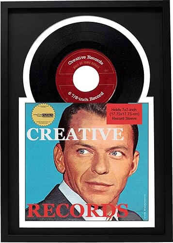 Miniatura 9 de Creative Picture Frames Marco de disco de vinilo individual de 7 pulgadas con doble paspartú blanco y negro, vinilo de 6 78 pulgadas y cubierta de 7